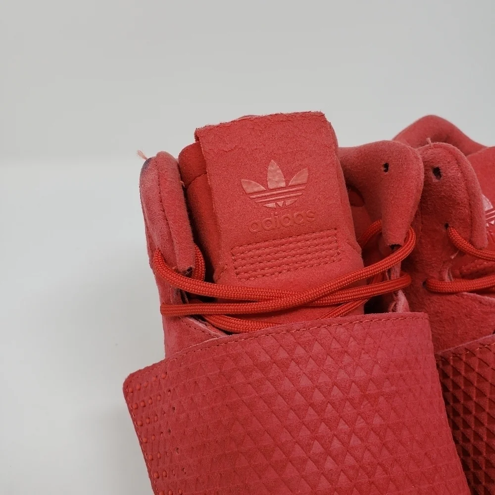 Adidas Tubular Invader Strap red high tops size 6.5